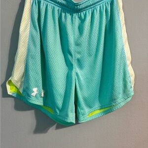 Under Armour Women's Aqua and Lime Athletic Shorts